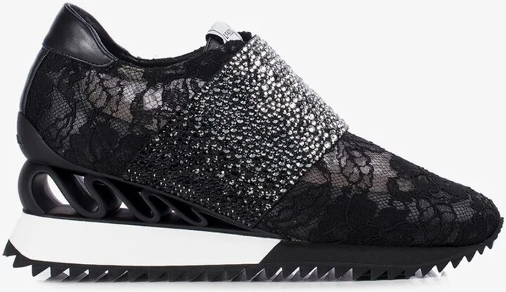 Jackie Wave Crystal Lace Sneakers