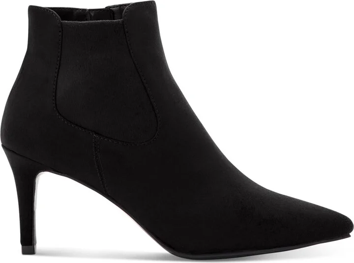 Jacklynne Womens Faux Leather Pointed Toe Booties