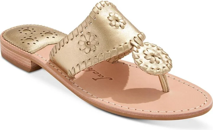 Jacks Flat Sandal Womens Leather Slip On Thong Sandals