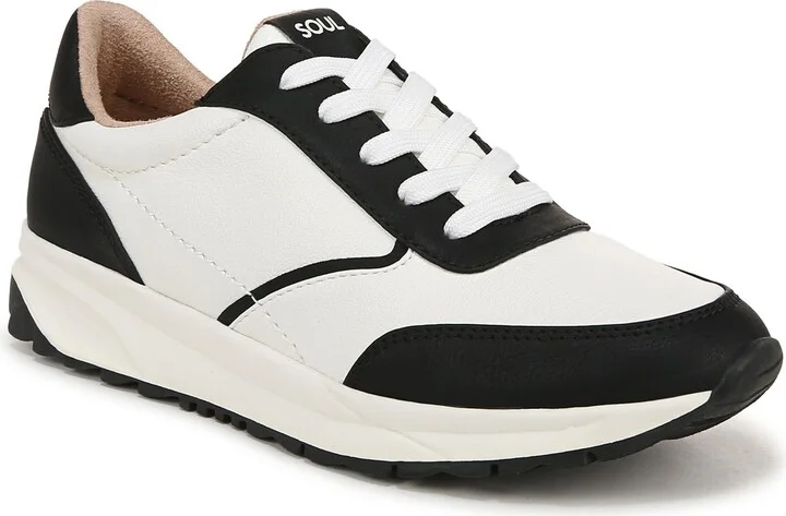 BLACK / WHITE FAUX LEATHER