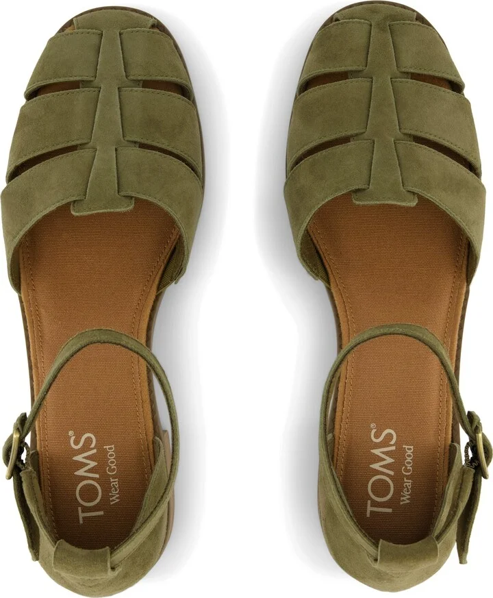 Jaclyn Fisherman Heel Military Olive Kid Suede - Image 4