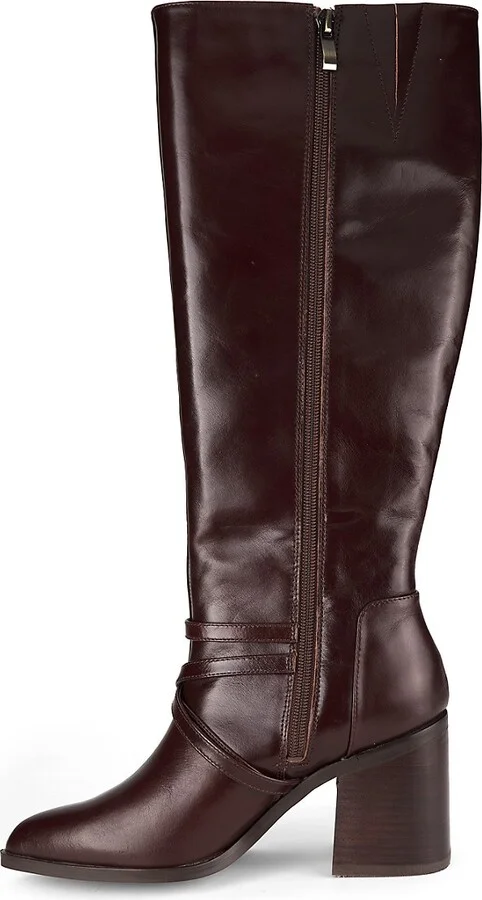 Jacoby 83MM Block Heel Leather Knee Boots - Image 4