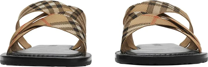 Jacquard Check Crisscross Slide Sandal - Image 3