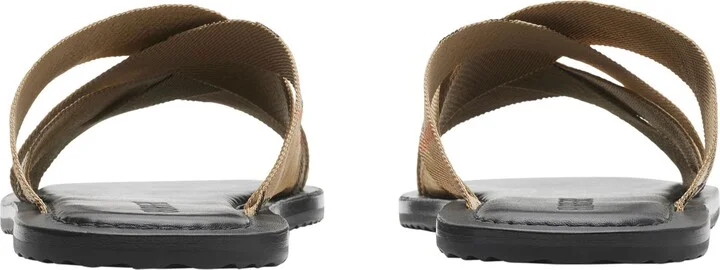 Jacquard Check Crisscross Slide Sandal - Image 6