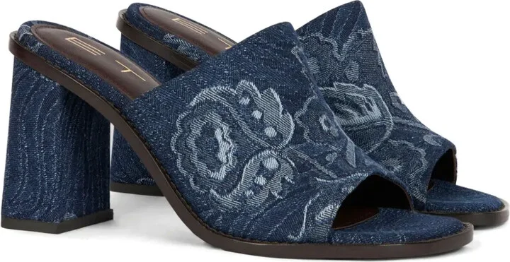 Jacquard Denim Mules - Image 2