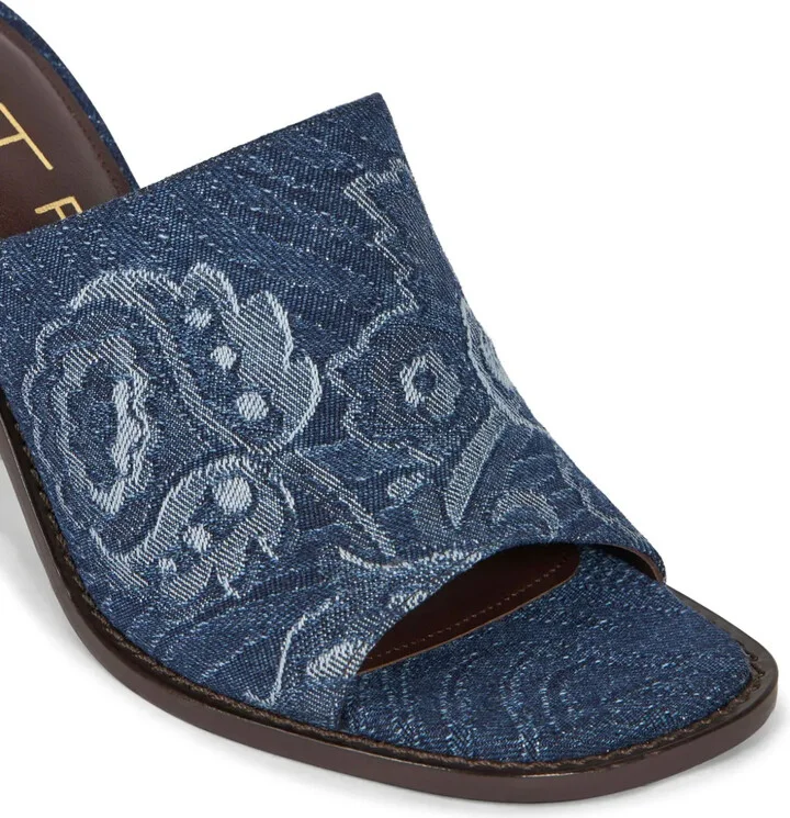 Jacquard Denim Mules - Image 3