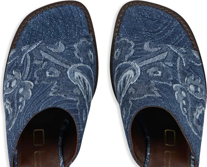 Jacquard Denim Mules - Image 4