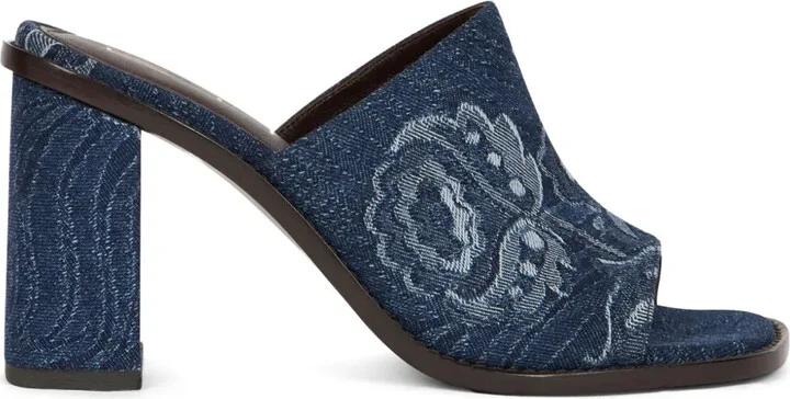 Jacquard Denim Mules