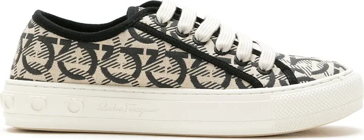 jacquard Gancini lace-up sneakers