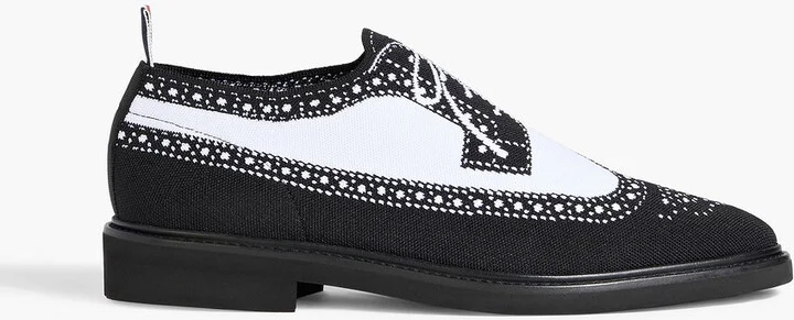 Jacquard-knit derby shoes