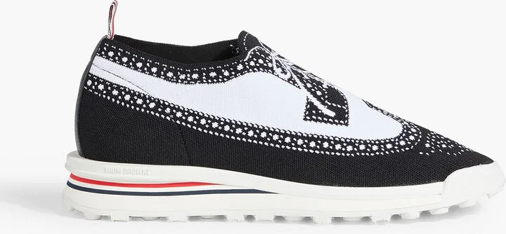Jacquard-knit slip-on sneakers