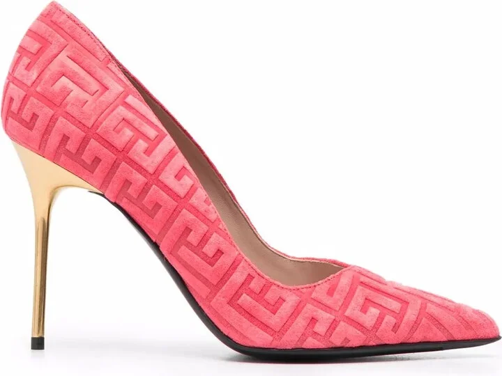 Jacquard-Logo Pointed Pumps