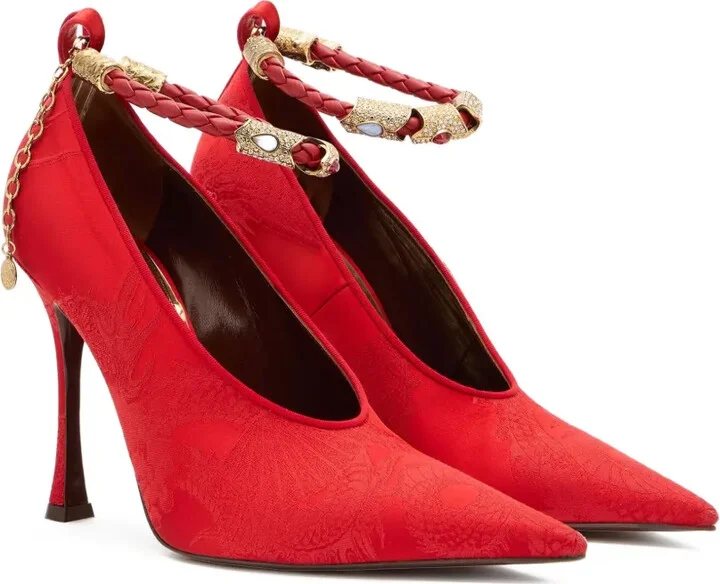 Jacquard-Motif Jewel-Strap Pumps - Image 2