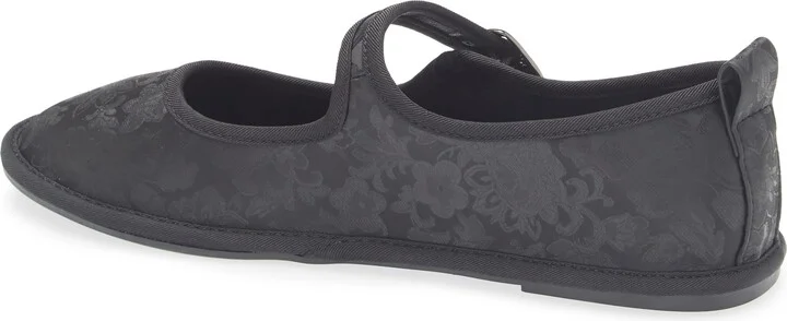Jacquard Satin Mary Jane Flat - Image 2