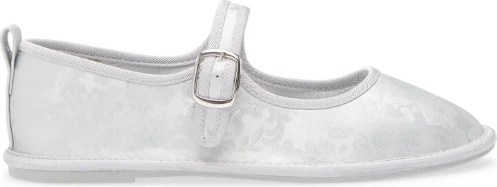 Jacquard Satin Mary Jane Flat - Image 10