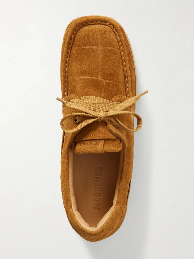 Jacquemus - Batto Croc-effect Suede Loafers - Brown - Image 5