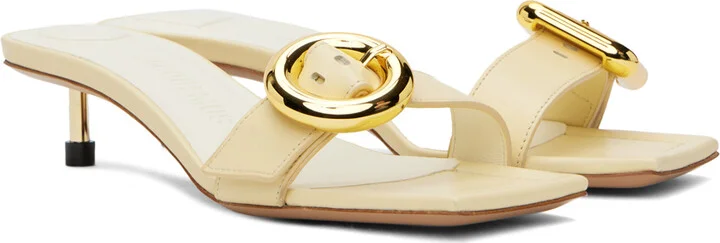 JACQUEMUS Beige Le Chouchou 'Les sandales Regalo basses' Heeled Sandals - Image 4