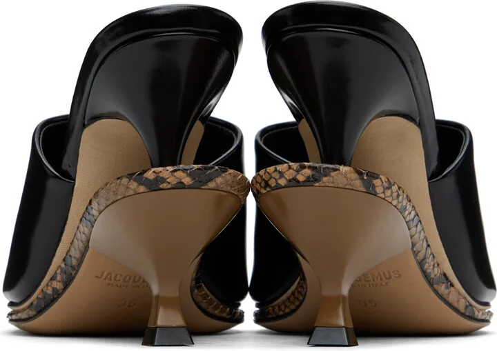 JACQUEMUS Black & Brown 'Les doubles mules' Mules - Image 2