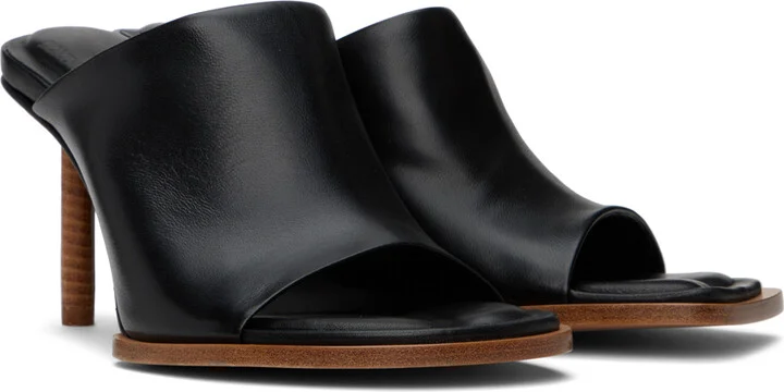 JACQUEMUS Black Le Raphia 'Les Mules Rond Carré' Mules - Image 4