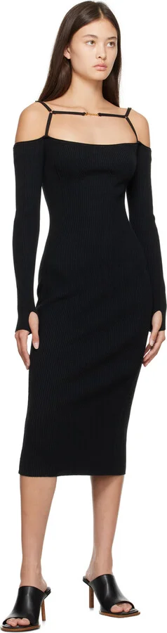 JACQUEMUS Black Le Raphia 'Les Mules Rond Carré' Mules - Image 5
