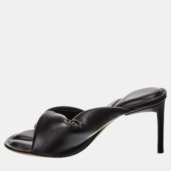 Jacquemus Black Leather Sandals EU 37