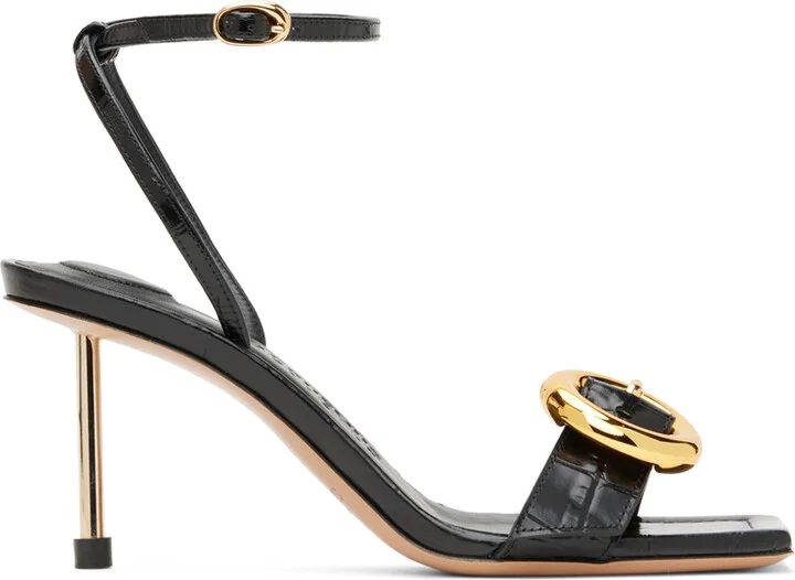 JACQUEMUS Black Les Sculptures 'Les sandales Regalo' Heeled Sandals