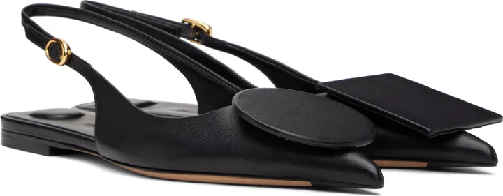 JACQUEMUS Black 'The flat Duelo slingbacks' Ballerina Flats - Image 4