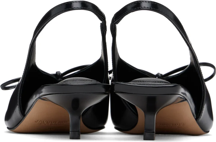 JACQUEMUS Black 'The low Cubisto slingbacks' Heels - Image 2