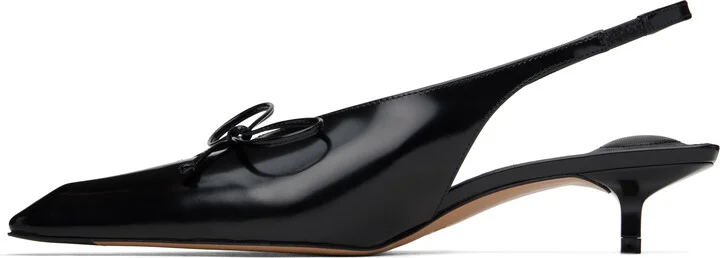 JACQUEMUS Black 'The low Cubisto slingbacks' Heels - Image 3