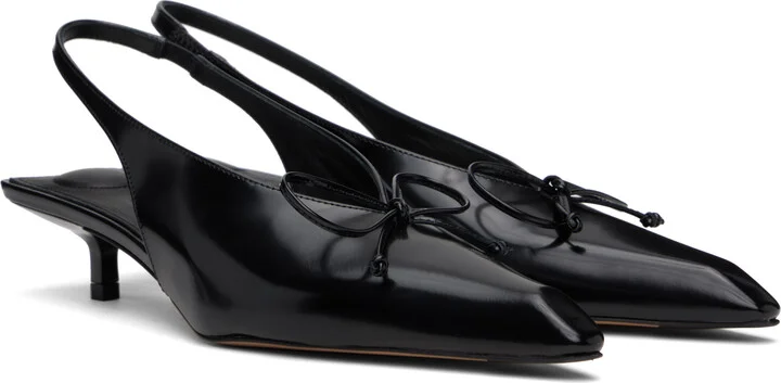 JACQUEMUS Black 'The low Cubisto slingbacks' Heels - Image 4