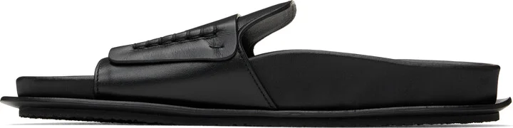 JACQUEMUS Black 'The Mocassin sandals' Sandals - Image 3