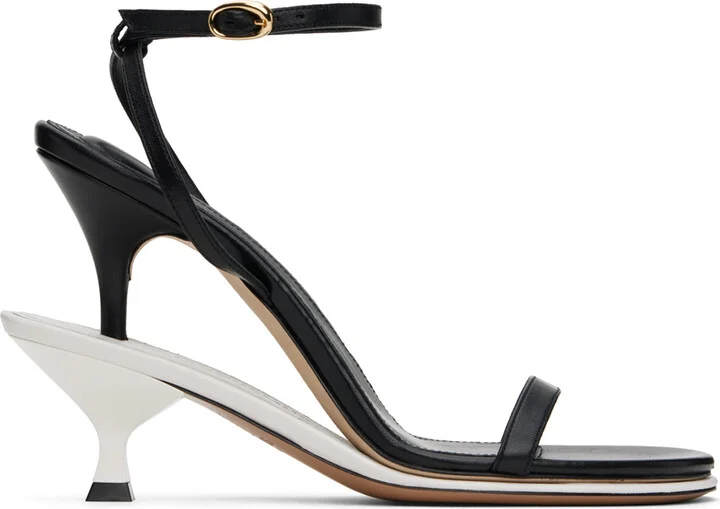JACQUEMUS Black & White Les Sculptures 'Les doubles sandales' Heeled Sandals