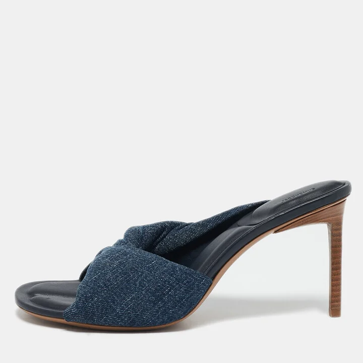 Jacquemus Blue Denim La Banana Slide Sandals Size 40