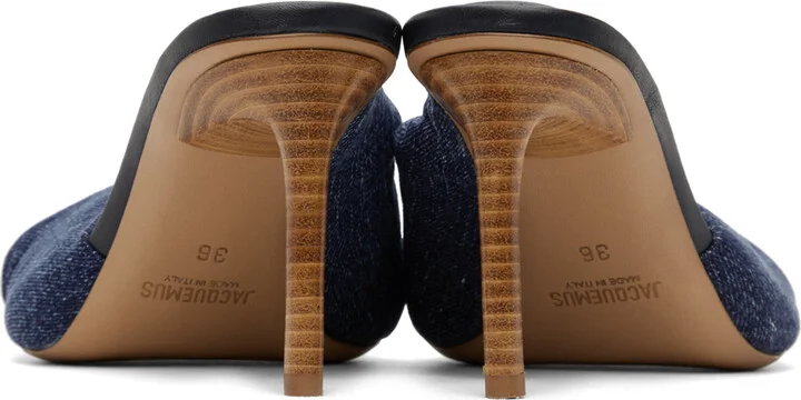 JACQUEMUS Blue Le Raphia 'Les Mules Bagnu' Heeled Sandals - Image 2
