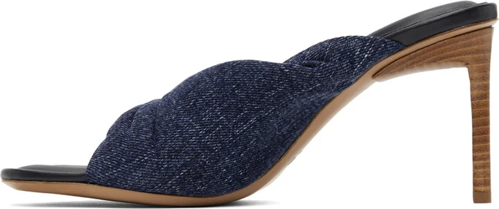 JACQUEMUS Blue Le Raphia 'Les Mules Bagnu' Heeled Sandals - Image 3
