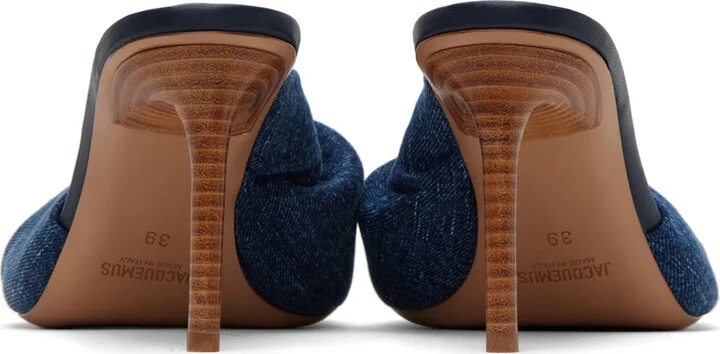JACQUEMUS Blue Le Raphia 'Les Mules Bagnu' Heeled Sandals - Image 2
