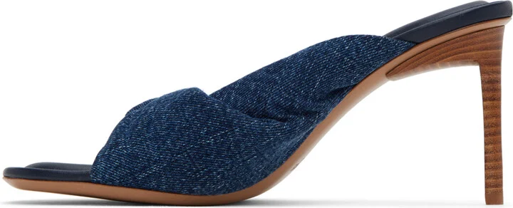 JACQUEMUS Blue Le Raphia 'Les Mules Bagnu' Heeled Sandals - Image 3
