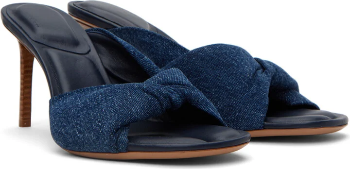 JACQUEMUS Blue Le Raphia 'Les Mules Bagnu' Heeled Sandals - Image 4