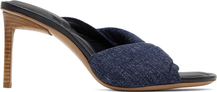 JACQUEMUS Blue Le Raphia 'Les Mules Bagnu' Heeled Sandals