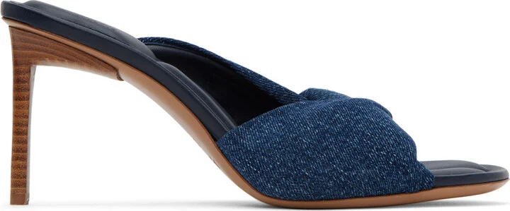 JACQUEMUS Blue Le Raphia 'Les Mules Bagnu' Heeled Sandals