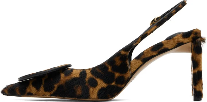 JACQUEMUS Brown & Black Les Sculptures 'Les slingbacks Duelo hautes' Heels - Image 3