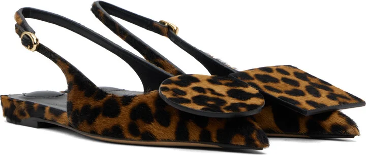 JACQUEMUS Brown & Black Les Sculptures 'Les slingbacks Duelo plates' Flats - Image 4