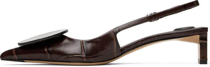 JACQUEMUS Brown La Croisière 'The low Duelo slingbacks' Heels - Image 3