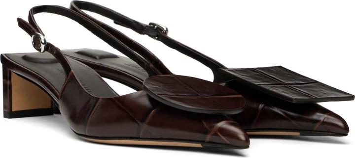 JACQUEMUS Brown La Croisière 'The low Duelo slingbacks' Heels - Image 4