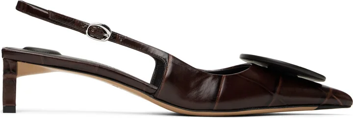 JACQUEMUS Brown La Croisière 'The low Duelo slingbacks' Heels