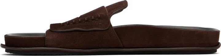 JACQUEMUS Brown Suede Loafer Sandals - Image 3