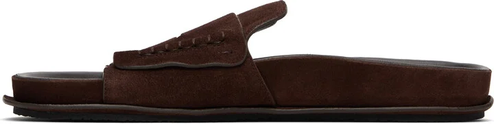 JACQUEMUS Brown Suede Loafer Sandals - Image 3