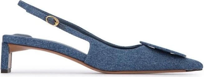 Jacquemus Circle Square Slingback Pumps