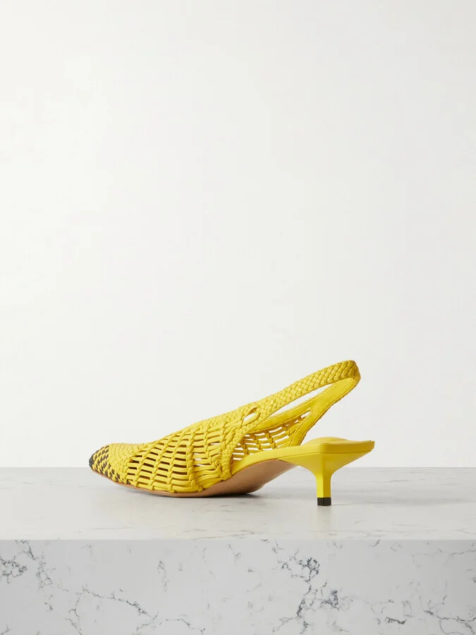 Jacquemus - Cubisto Banane Leather Slingback Pumps - Yellow - Image 3