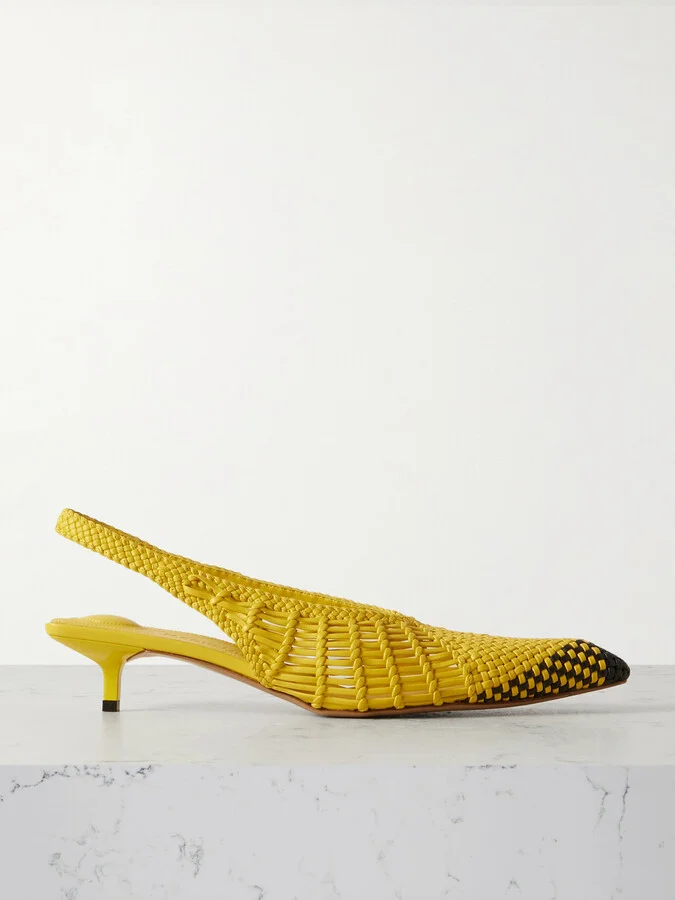 Jacquemus - Cubisto Banane Leather Slingback Pumps - Yellow